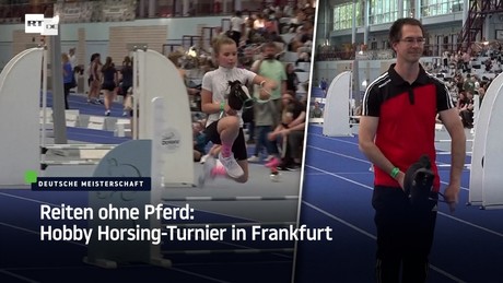 Reiten ohne Pferd: Hobby Horsing-Turnier in Frankfurt