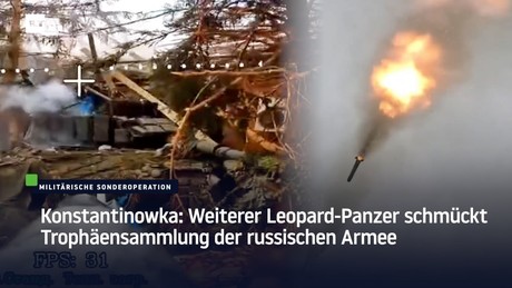 Konstantinowka: Weiterer Leopard-Panzer schmückt Trophäensammlung der russischen Armee