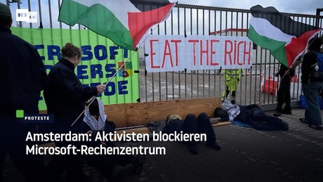 Amsterdam: Aktivisten blockieren Microsoft-Rechenzentrum
