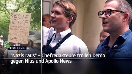 "Nazis raus" – Chefredakteure trollen Demo gegen Nius und Apollo News