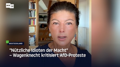 "Nützliche Idioten der Macht" – Wagenknecht kritisiert AfD-Proteste