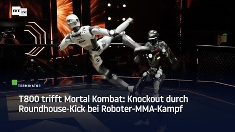 T800 trifft Mortal Kombat: Knockout durch Roundhouse-Kick bei Roboter-MMA-Kampf
