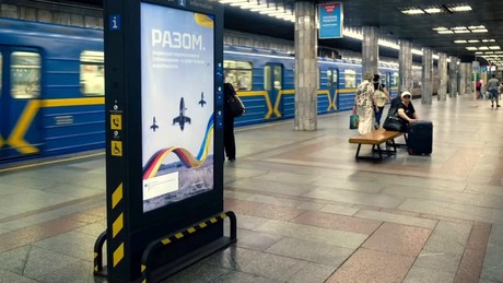 Kiew: Das Auswärtige Amt erklärt sich auf Werbeflächen zum "Partner Nummer eins" der Ukraine