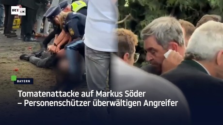 Tomatenattacke auf Markus Söder – Personenschützer überwältigen Angreifer