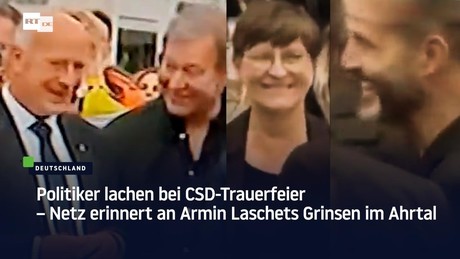 Politiker lachen bei CSD-Trauerfeier – Netz erinnert an Armin Laschets Grinsen im Ahrtal