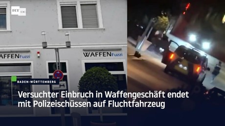 Versuchter Einbruch in Waffengeschäft endet mit Polizeischüssen auf Fluchtfahrzeug