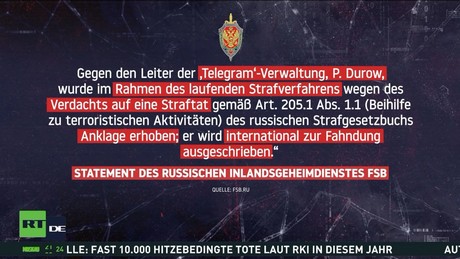 Russland wirft Durow Beihilfe zu terroristischen Aktivitäten vor