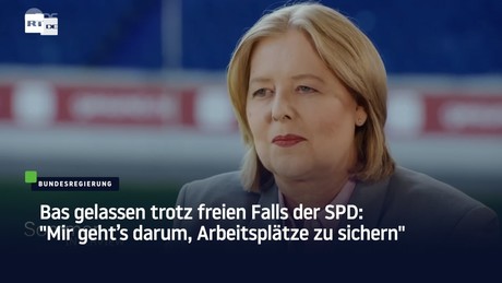 Bas gelassen trotz freien Falls der SPD: "Mir geht’s darum, Arbeitsplätze zu sichern"