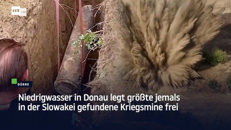 Niedrigwasser in Donau legt größte jemals in der Slowakei gefundene Kriegsmine frei