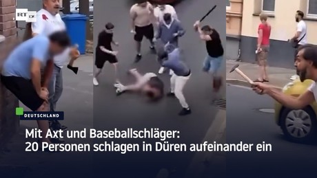Mit Axt und Baseballschläger: 20 Personen schlagen in Düren aufeinander ein