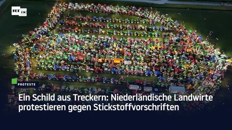 Ein Schild aus Treckern: Niederländische Landwirte protestieren gegen Stickstoffvorschriften