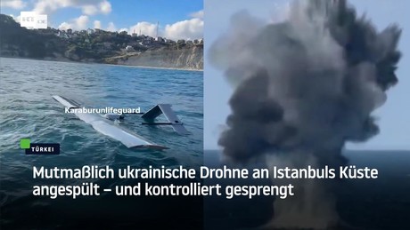 Mutmaßlich ukrainische Drohne an Istanbuls Küste angespült – und kontrolliert gesprengt
