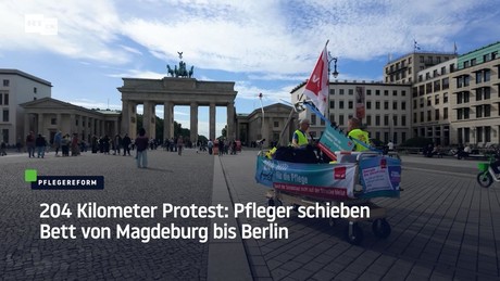 204 Kilometer Protest: Pfleger schieben Bett von Magdeburg bis Berlin