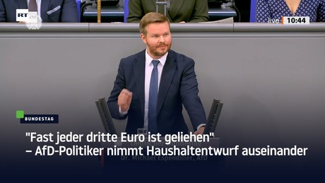 "Fast jeder dritte Euro ist geliehen" – AfD-Politiker nimmt Haushaltentwurf auseinander