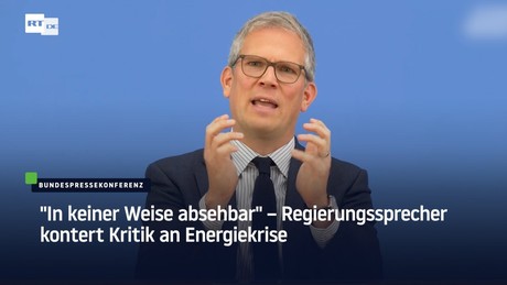 "In keiner Weise absehbar" – Regierungssprecher kontert Kritik an Energiekrise
