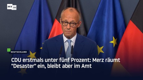 CDU erstmals unter fünf Prozent: Merz räumt "Desaster" ein, bleibt aber im Amt