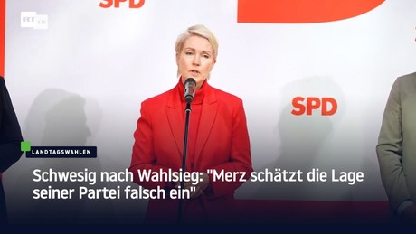 Schwesig nach Wahlsieg: "Merz schätzt die Lage seiner Partei falsch ein"