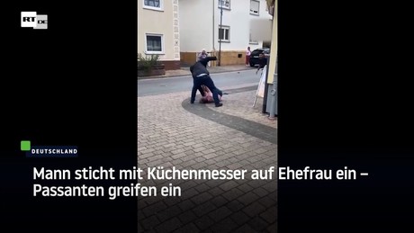 Mann sticht mit Küchenmesser auf Ehefrau ein – Passanten greifen ein