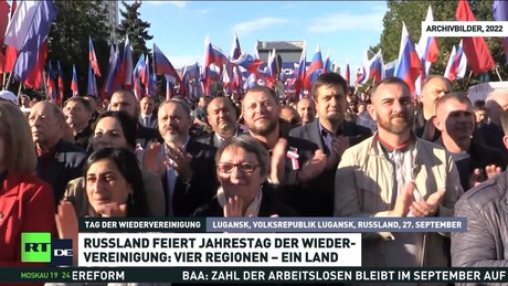 Russland: Vierter Jahrestag der Wiedervereinigung mit Donezk, Lugansk, Saporoschje und Cherson