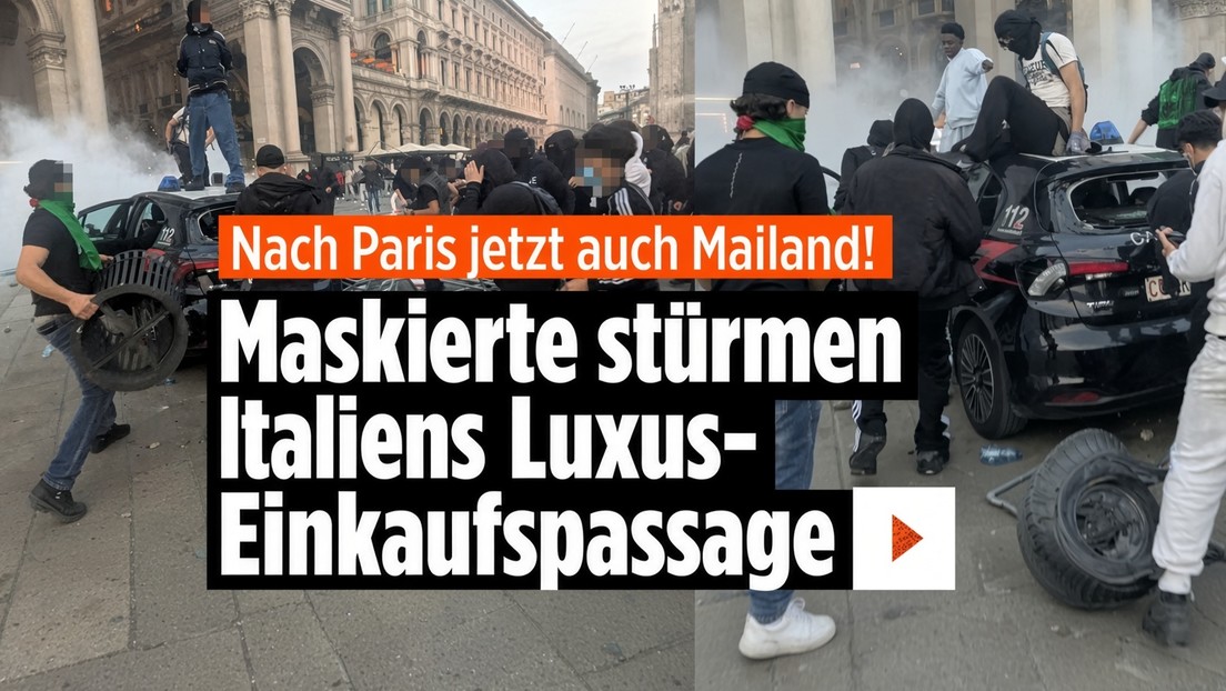 Nach den Krawallen in Paris jetzt Mailand: Vermummte liefern sich Strassenschlachten in Italien
