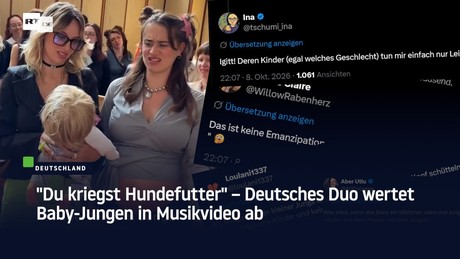 "Du kriegst Hundefutter" – Deutsches Duo wertet Baby-Jungen in Musikvideo ab