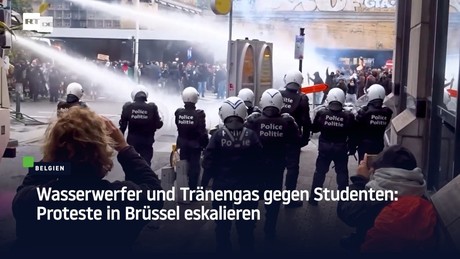 Wasserwerfer und Tränengas gegen Studenten: Proteste in Brüssel eskalieren
