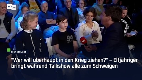 "Wer will überhaupt in den Krieg ziehen?" – Elfjähriger bringt während Talkshow alle zum Schweigen