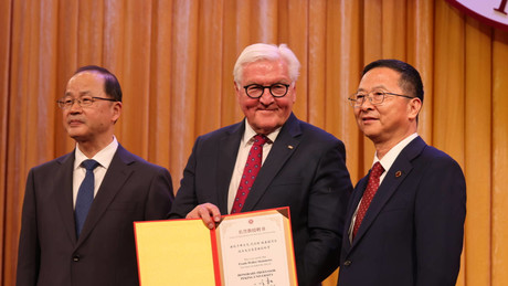 Bundespräsident Steinmeier fordert von China Abbau von Handelsungleichgewichten