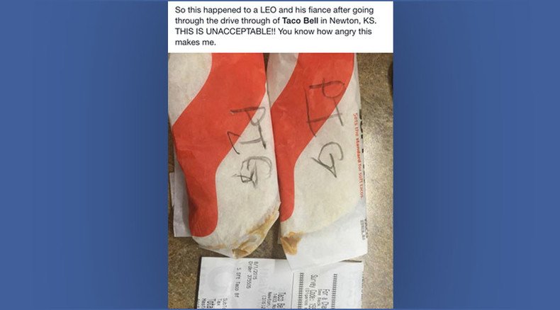 Kansas Taco Bell worker writes ‘pig’ on officer’s order, gets fired