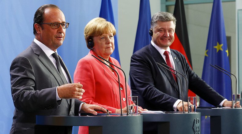 ‘Minsk peace deal on Ukraine must be respected’ – Merkel after talks with Poroshenko