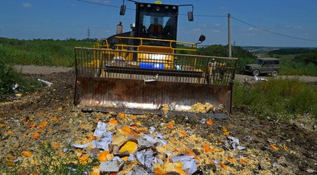 Russia begins mass destruction of illegally imported food 