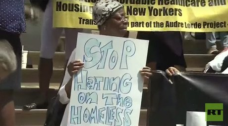 Protesters slam ‘homeless shaming’ campaign by NYPD union