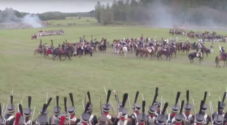 Napoleonic Battle of Borodino re-enactment in Moscow captured by drone (VIDEO)