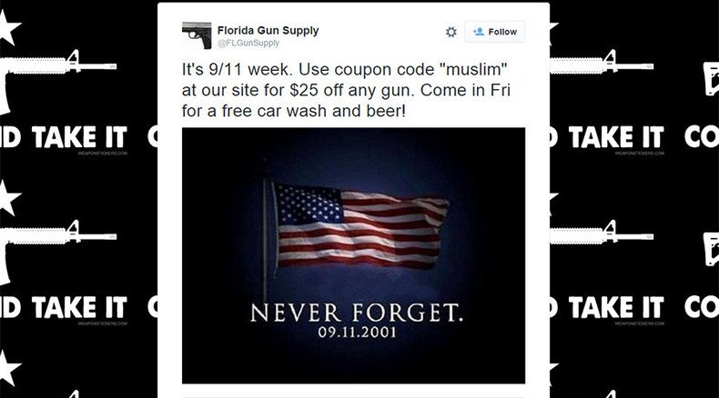 ‘Never forget’: Florida gun store offers ‘Muslim’ coupon for 9/11 anniversary
