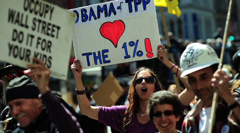 Protesters gather in downtown Manhattan for Occupy Wall Street anniversary