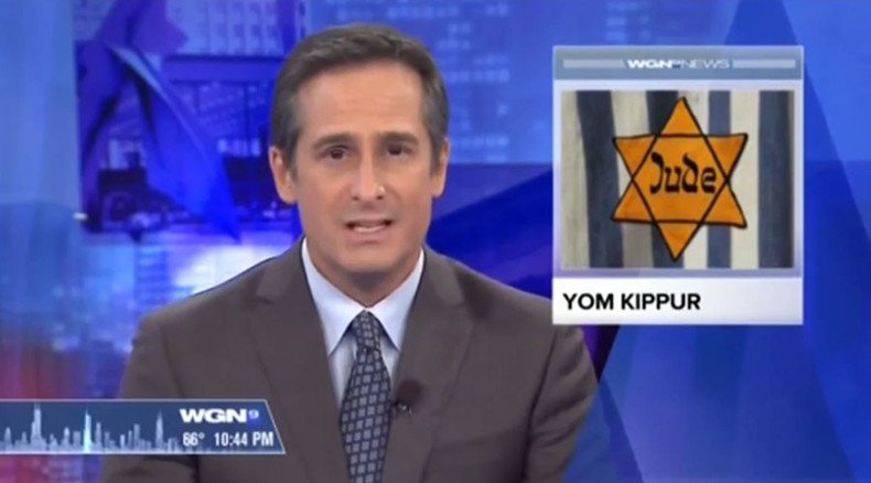 Happy… Holocaust?! TV station uses Nazi graphic for Jewish holiday 