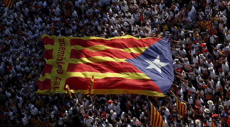 Thousands of pro-independence protesters rally in Barcelona ahead of Catalan elections