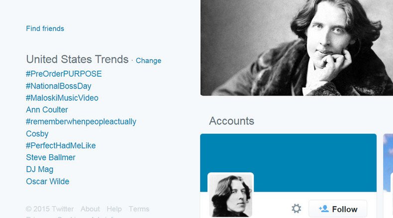 Wisdom in short sentences: Oscar Wilde gets Twitter traction on his B-Day 