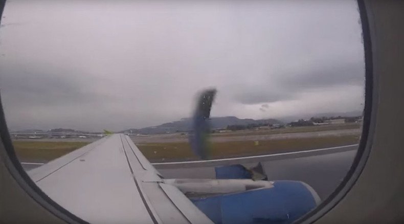 Passenger films plane engine cover breaking apart during take-off (VIDEO)