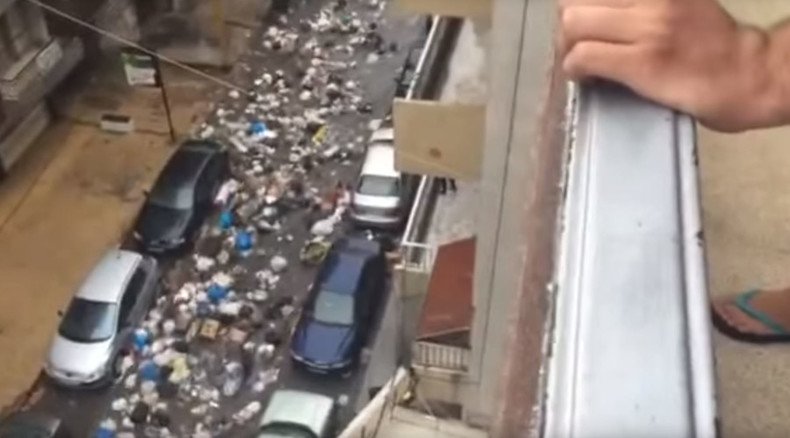 Trash splash: Heavy rains over Beirut spawn rivers of garbage across capital (VIDEO)