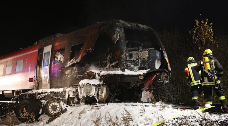 Bavaria rail disaster: At least 2 dead as German train collides with towed US Army vehicle (VIDEO)