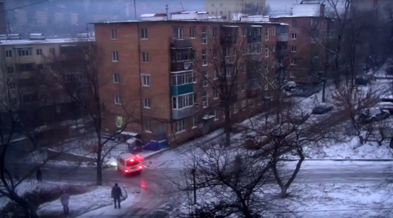 Hitting the skids: Watch all these drivers fail to take turn on icy road in Russia (VIDEO)