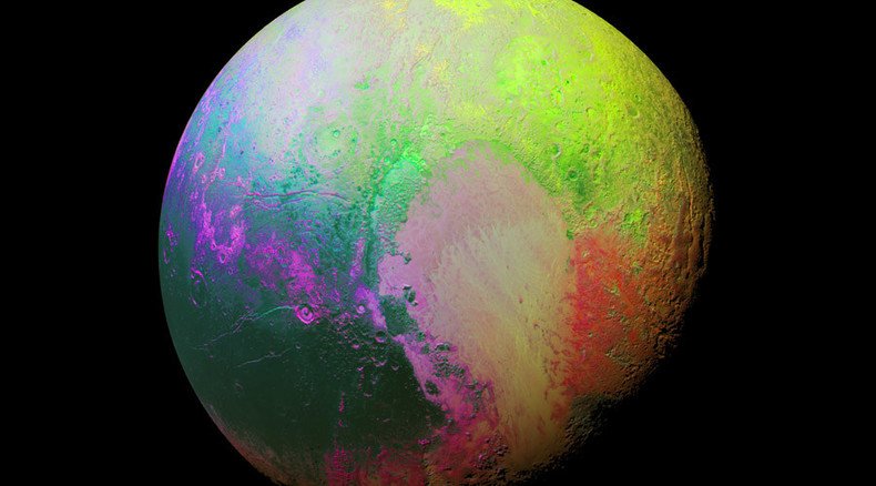 'Psychedelic Pluto': NASA releases stunning rainbow-colored image of dwarf planet