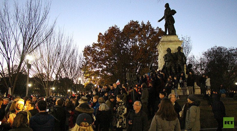 ‘Don’t let terrorists change who we are’: France attack vigils held across US