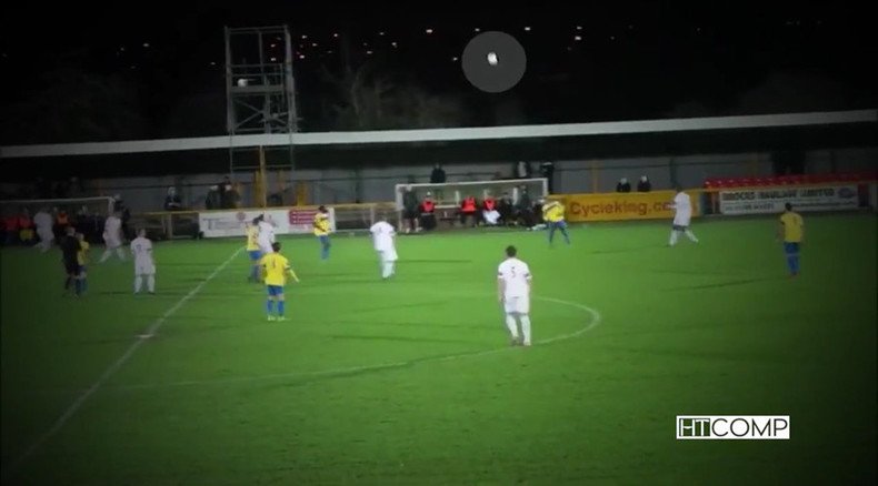 Amazing own-goal from halfway line caused by 70mph winds (VIDEO)
