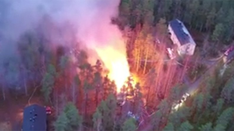 Drone captures refugee center in Finland in flames, arson suspected (VIDEO)