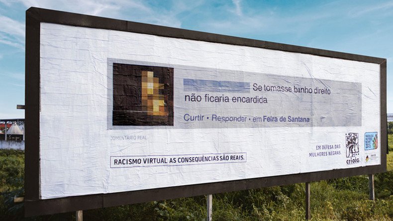 Racist Twitter, Facebook users shamed by having their messages posted on giant billboards in Brazil