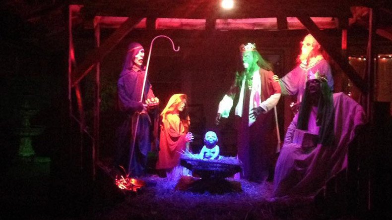 Zombie Nativity scene brings out Christian protesters in Ohio, $500 fine