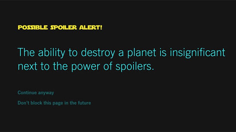 Google use the ‘Force’ to block ‘Star Wars’ spoilers