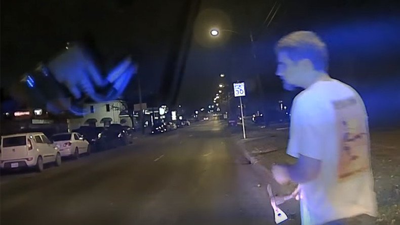Dash cam video shows fatal shooting of Texas student with hatchet